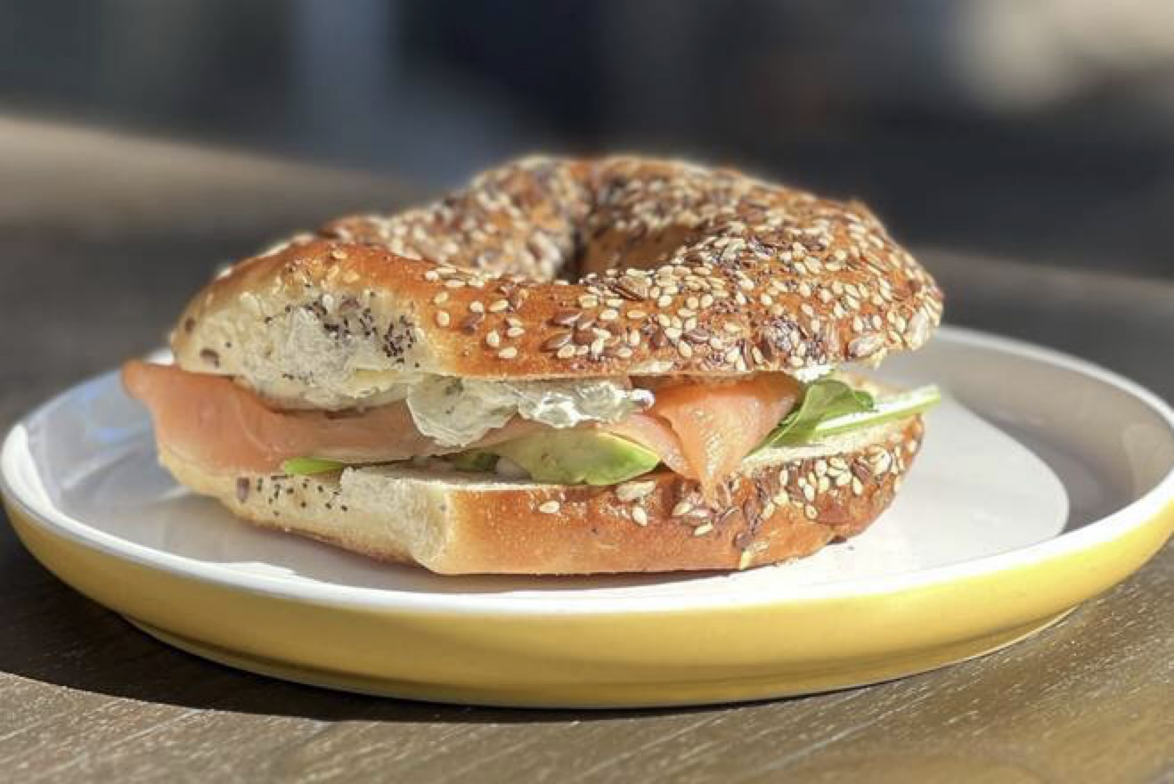 Smoked Salmon Bages and coffeel at Bagel X Brew by Cafe C&M